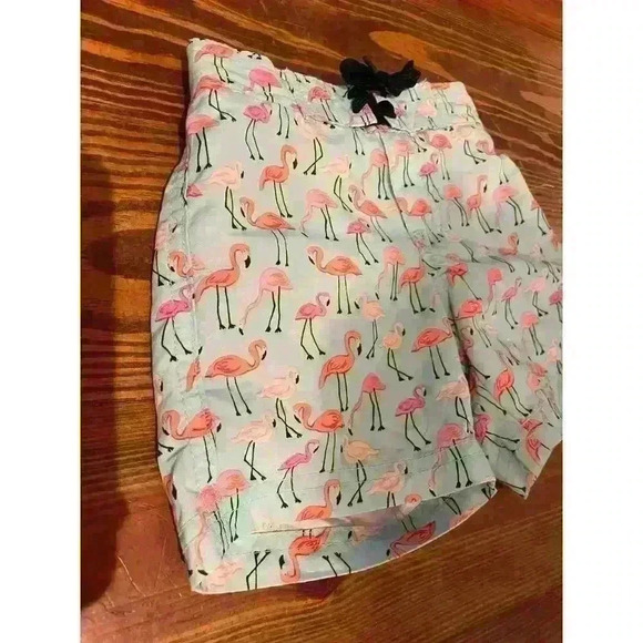 Janie and Jack Mint Flamingo Swim Trunks, size 3-6 months - Picture 5 of 8